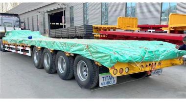 120 Ton 4 Axle Lowbed Trailer Ready Ship to Ghana