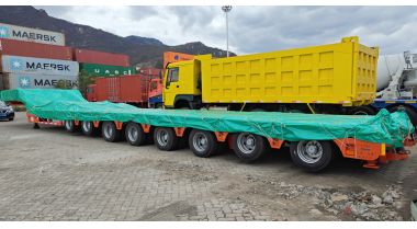 8 Axle Extendable Lowbed Trailer will be export to Ghana