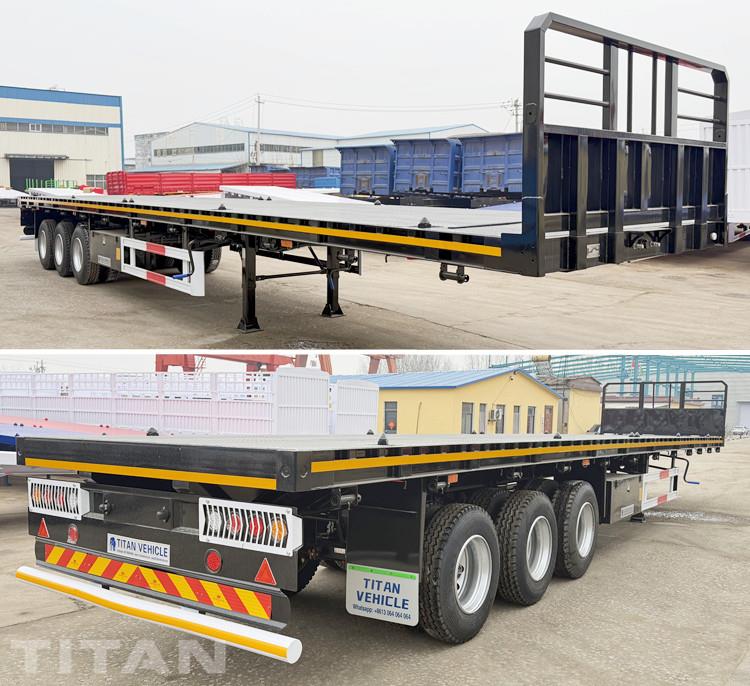 3 Axle Flatbed Semi Trailer with Front Board for Sale in Ghana