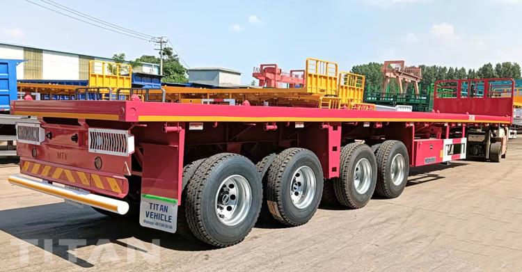 40 FT Flatbed 4 Axle Trailer with Front Wall will be sent to Ghana