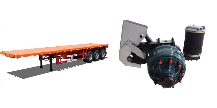 flatbed semi trailer with airbag suspension