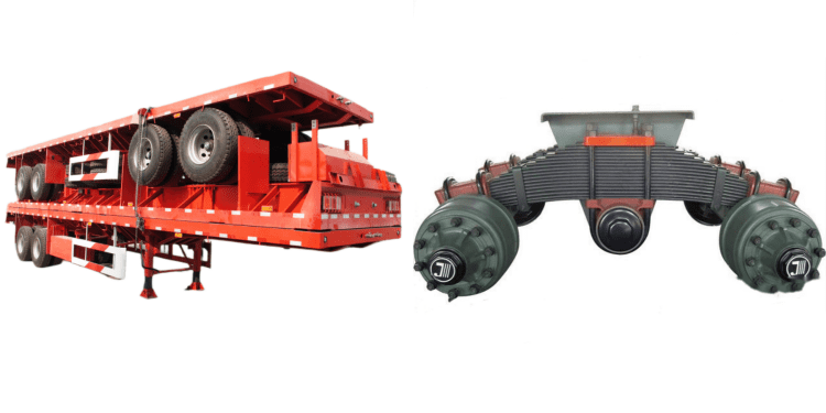 flatbed semi trailer with single point suspension