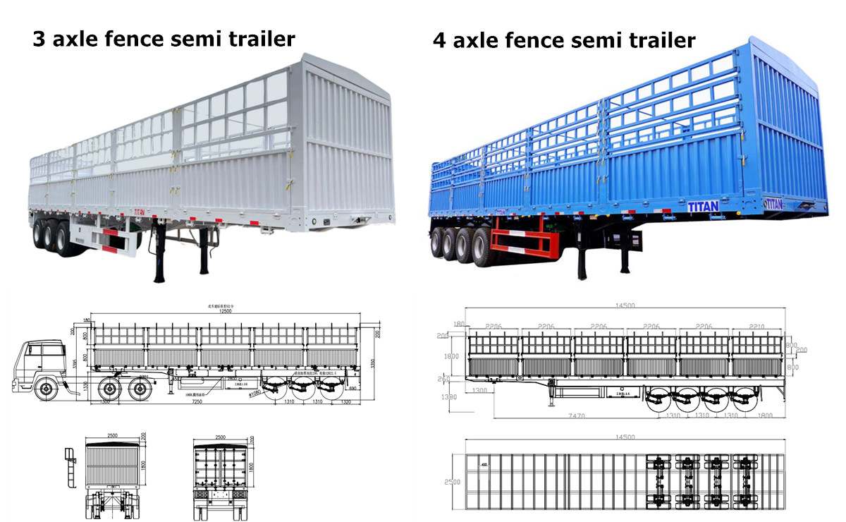 Fence Cargo Semi Trailer for Sale in Ghana