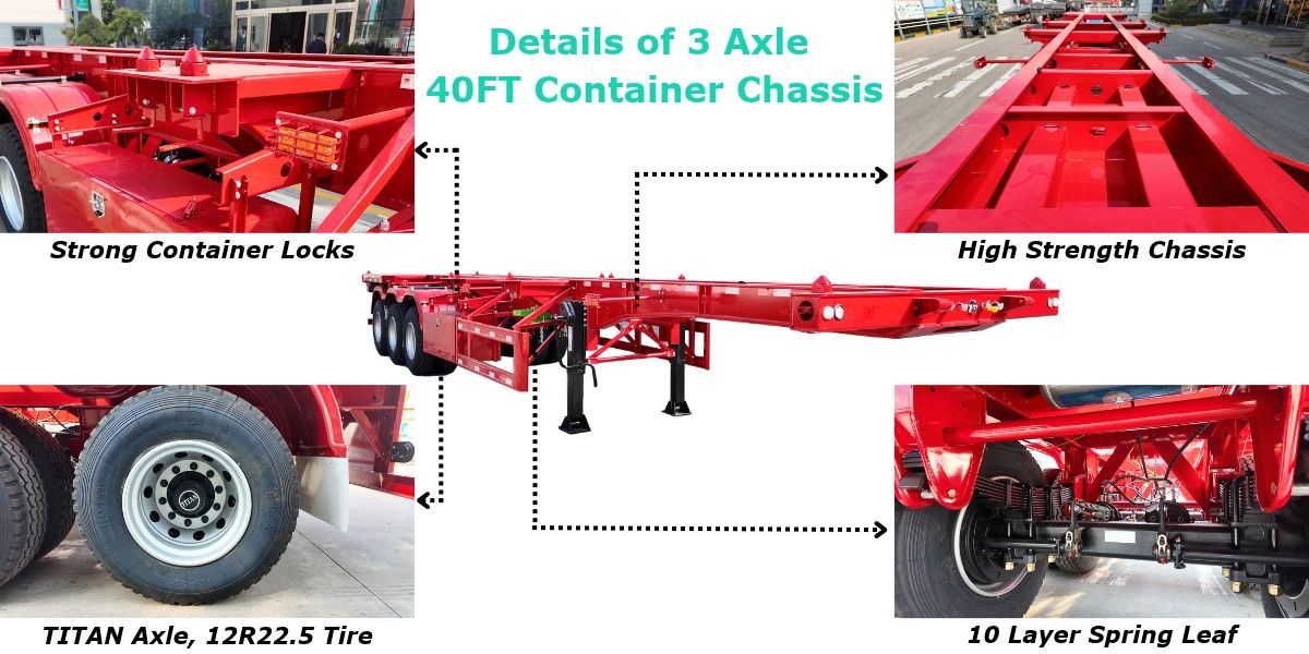 40FT Container Chassis Trailer for Sale in Ghana