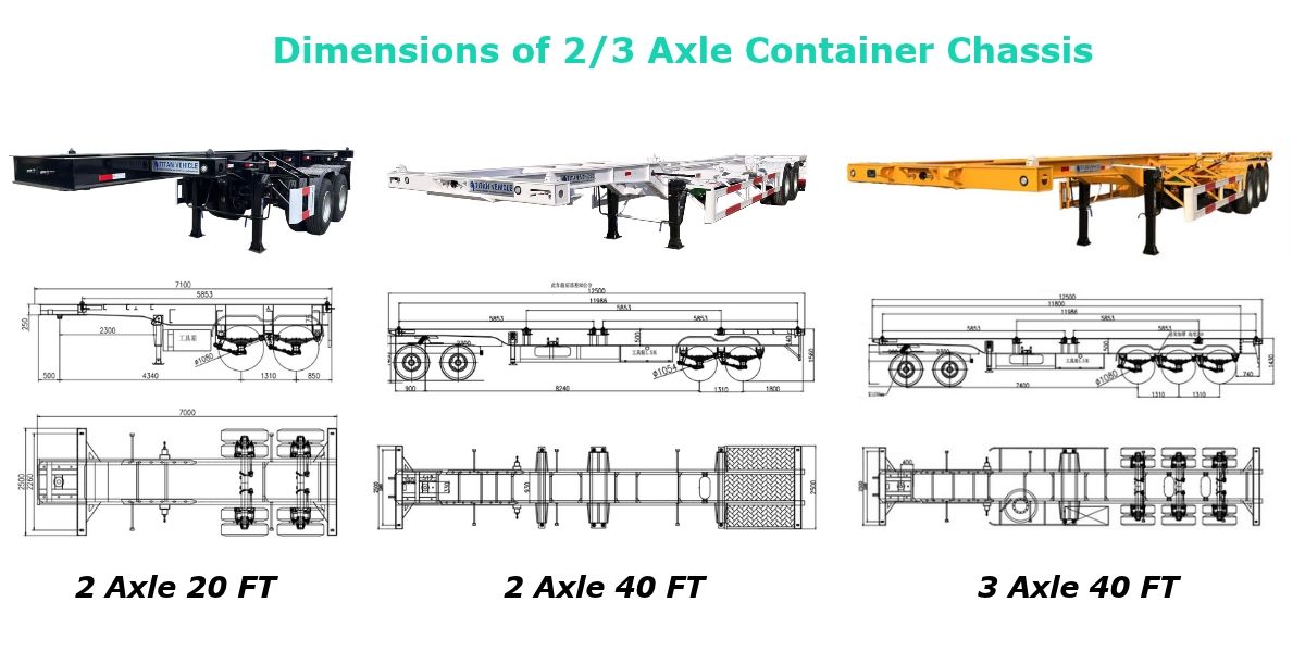 40FT Container Chassis Trailer for Sale in Ghana