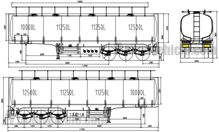 Tri Axle 45000 Liters Fuel Tanker Trailer for Sale In Ghana
