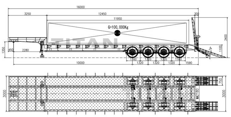 4 Axle 100 Ton Semi Lowbed Trailer for Sale in Tanzania