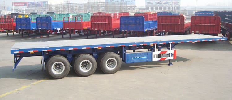 3 Axle 40Ft Container Flatbed Semi Trailer for Sale Price in Ghana Accra