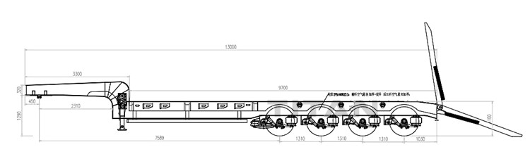 4 Axle Low Bed Truck Trailer Dimensions Height Capacity
