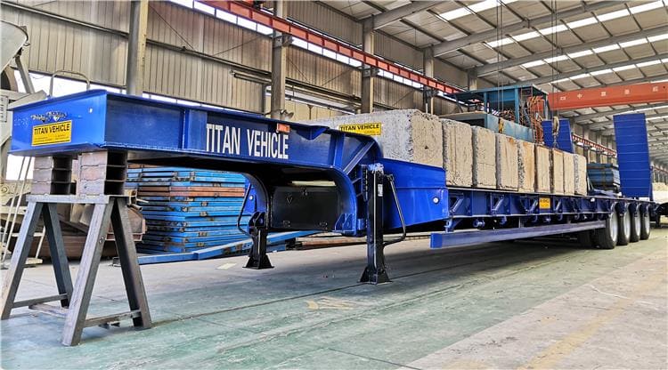 Prices of 100T Lowbed Transport Excavator Trailer for Sale in Ghana 