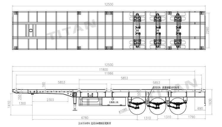 China 12m Tri Axle Flatbed Trailer for Sale Price in Ghana Tema