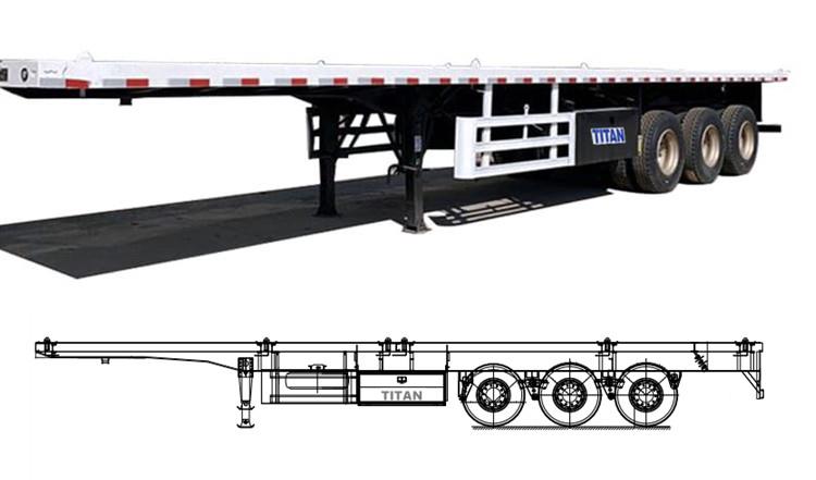 Tri Axle 40 Foot Container Flat Bed Trailer for Sale Price in Ghana Accra