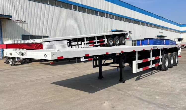 3 Axle 40 Foot Flatbed Semi Trailer for Sale Manufacturers in Ghana
