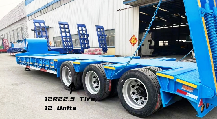 Multi Fuction 80 Ton Heavy Duty Equipment Low Bed Trailer for Sale in Ghana