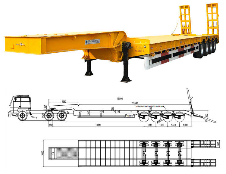 Low Loader Truck - 4 Axle Low Loader Trailer for Sale in Ghana