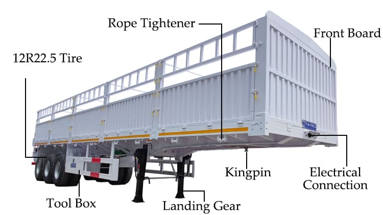 Stake Fence Cargo Semi Trailer for Sale in Ghana Accra