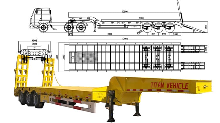 Tri Axle Low Bed Trailer Price for Sale in Ghana