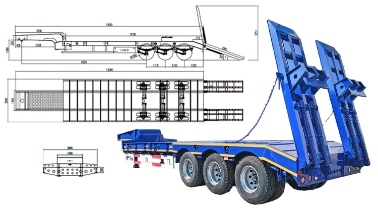 3 Axle Low Bed Trailer Price for Sale in Ghana