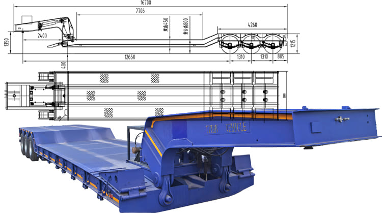 3 Axle Detachable Gooseneck Lowboy Trailer for Sale in Ghana
