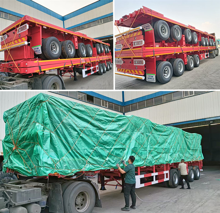 4 Axle 40 Foot Flatbed Trailer with Front Wall for Sale in Ghana