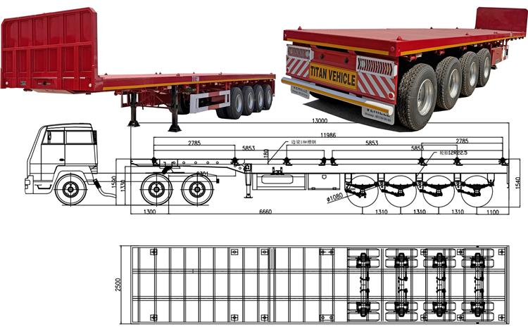 4/Quad Axle Flatbed Trailer for Sale In Ghana Tema