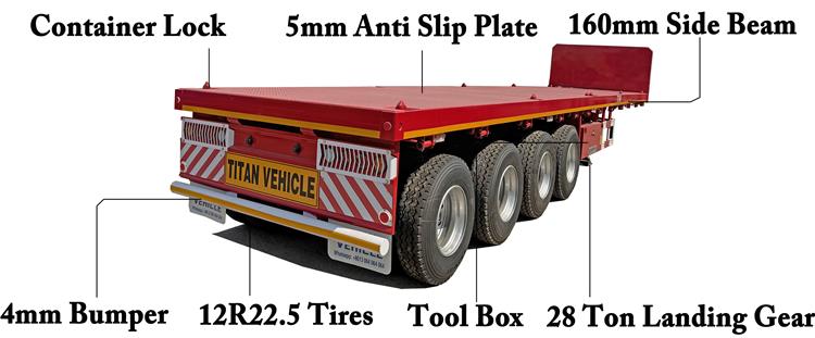 4/Quad Axle Flatbed Trailer for Sale In Ghana Tema