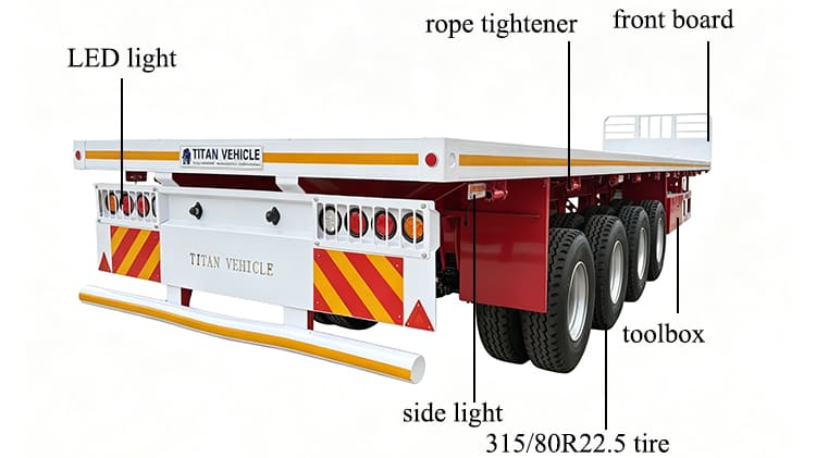 TITAN 4 Axle 80 Ton Flat Deck Trailer for Sale in Ghana