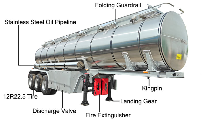 3 Axle Stainless Steel Tanker Trailers for Sale in Ghana
