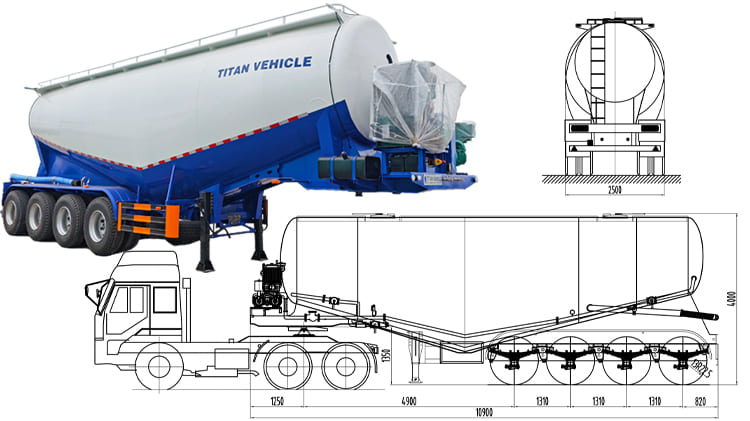 4 Axle 42CBM Dry Bulk Tanker Trailers for Sale in Ghana