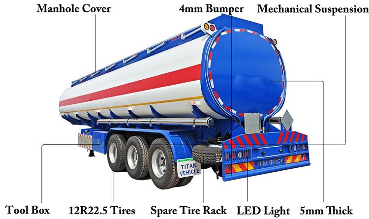 3 Axle 45000 Liters Oil Tanker Trailer for Sale In Ghana