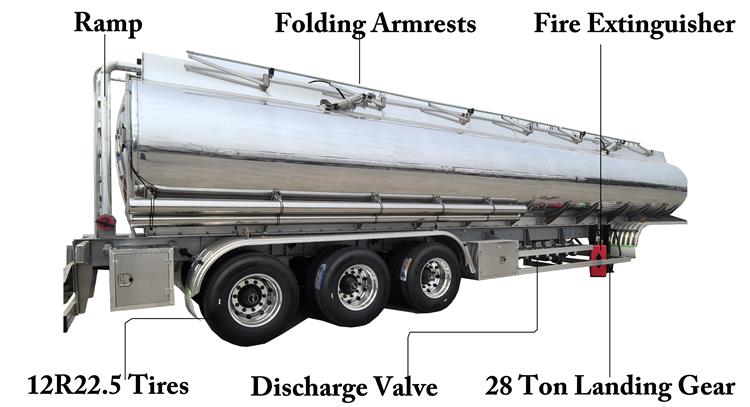 45000 Liters Aluminum Tanker Trailer for Sale In Ghana