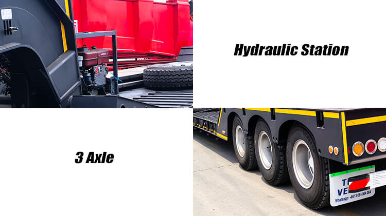 3 Axle 80 ton Detachable Gooseneck Trailer for Sale in Ghana