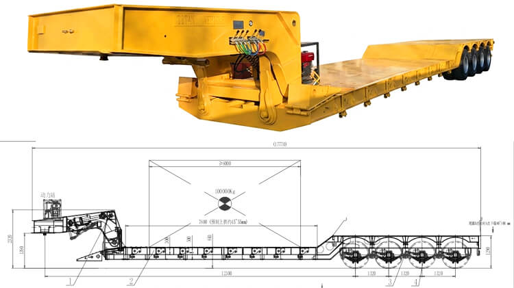 4 Axle 100 ton Removable Gooseneck Trailer for Sale in Ghana