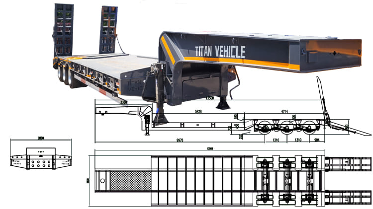3 Axle Low Bed Trailer Truck Manufacturers for Sale in Ghana