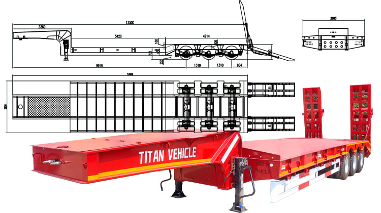 40Ft Low Bed Trailer Price for Sale in Ghana Tema