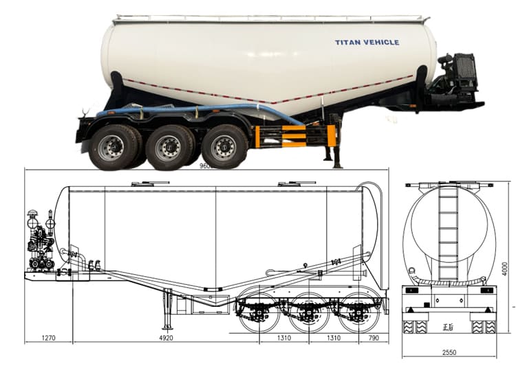 40 CBM Bulk Cement Tanker Trailer for Sale in Ghana