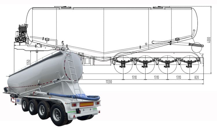 4 Axle Dry Bulk Cement Tanker Trailer | Cement Silo Trailer in Ghana