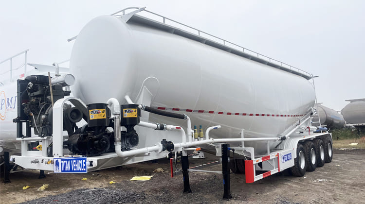 4 Axle Dry Bulk Cement Tanker Trailer | Cement Silo Trailer in Ghana