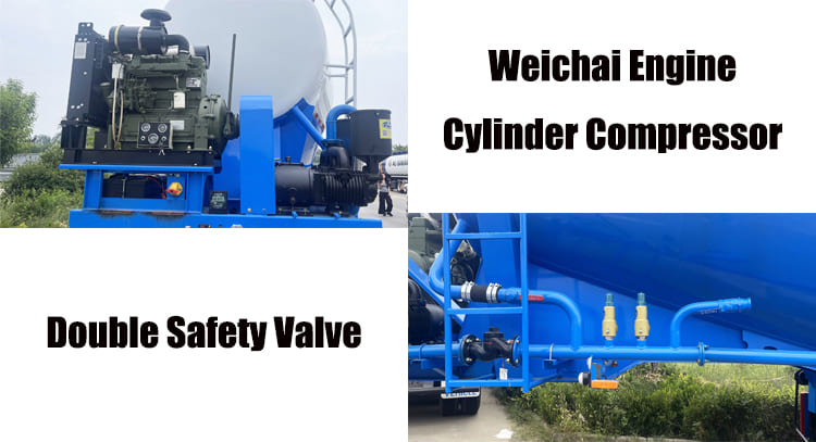 45 CBM Pneumatic Cement Tanker Truck Trailer in Ghana