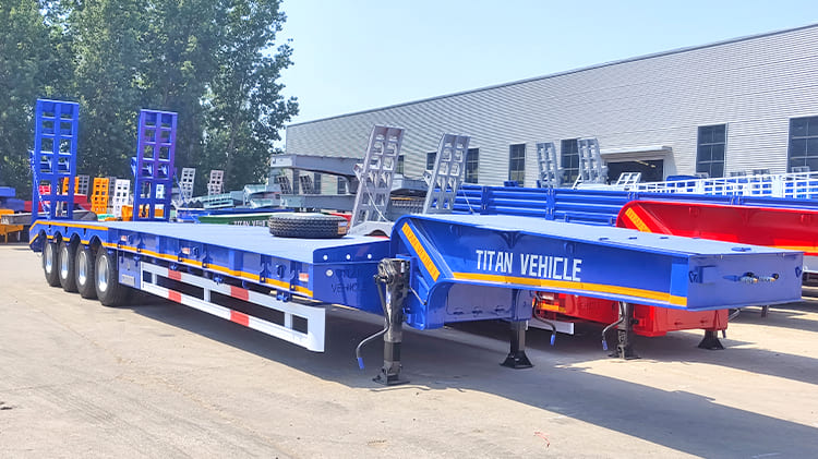 Hydraulic 4 Axle Low Bed Trailer for Sale in Ghana