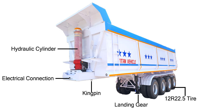 4 Axle Semi Dump Truck Trailer for Sale in Ghana