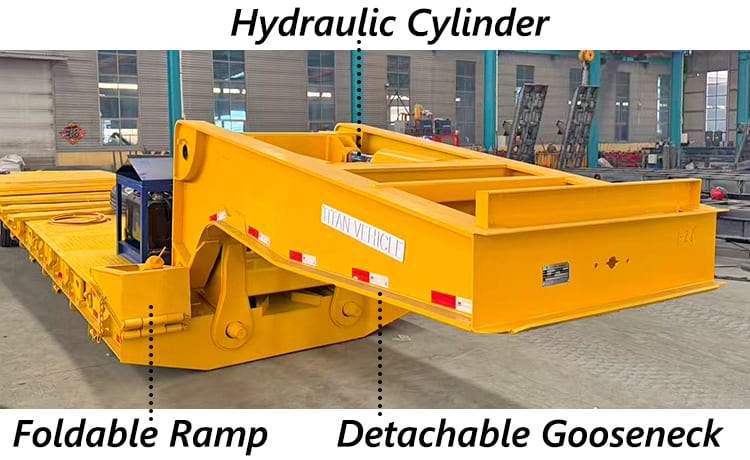 Tri Axle RGN Removable Gooseneck Trailer For Sale in Ghana Tema