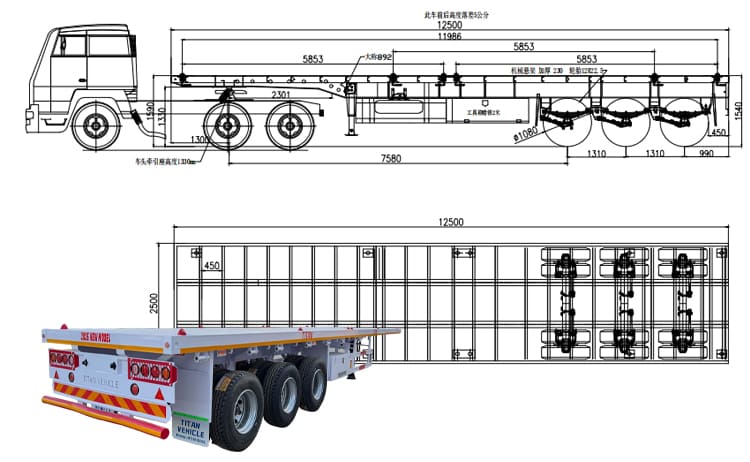 New 40 Ft Flatbed Trailer Prices for Sale in Ghana