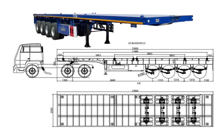 4 Axle Semi Truck Flatbed Trailer for Sale in Ghana