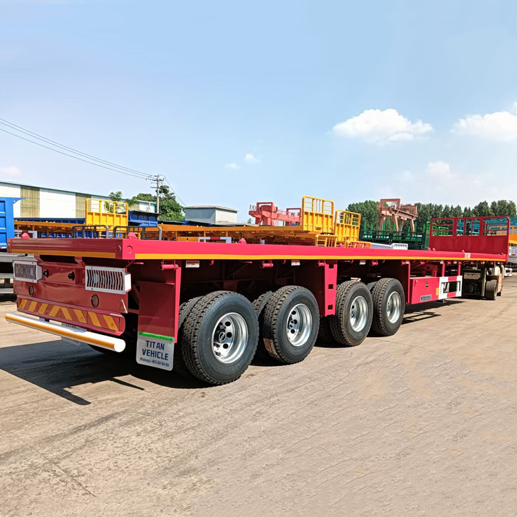 4 Axle Flatbed Trailer with Front Wall