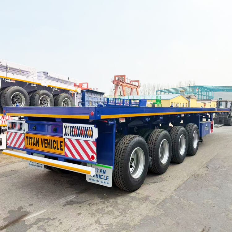 4 Axle Semi Truck Flatbed Trailer